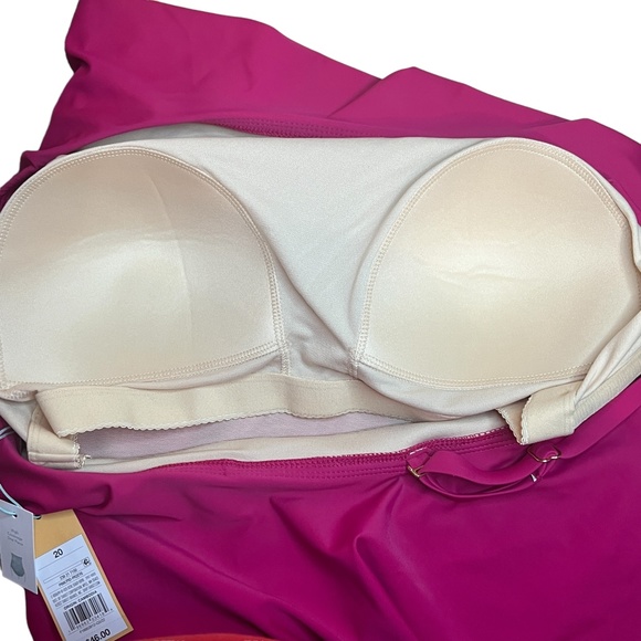 NWT Kona Sol Full Coverage One-Piece Swimsuit One‎ Shoulder Ruffle Pink - Picture 8 of 10